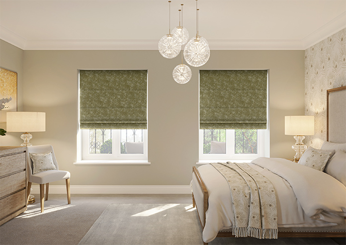Caen Chenille, Golden Brown - Motorised Roman Blind - Image 8